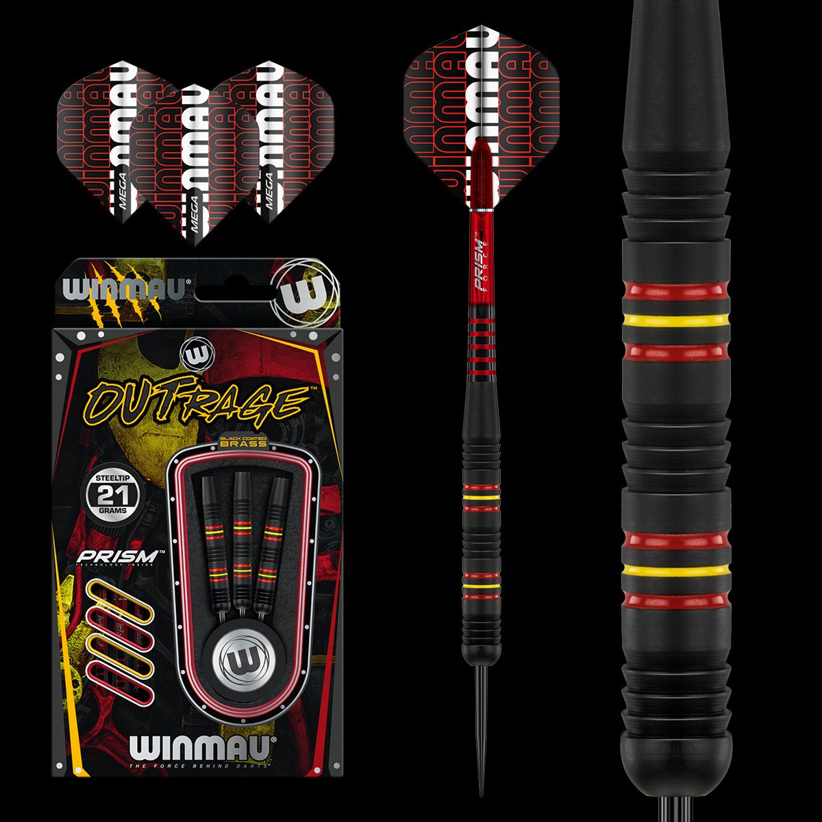 Winmau Outrage Brass Darts - 21g / 22g / 23g