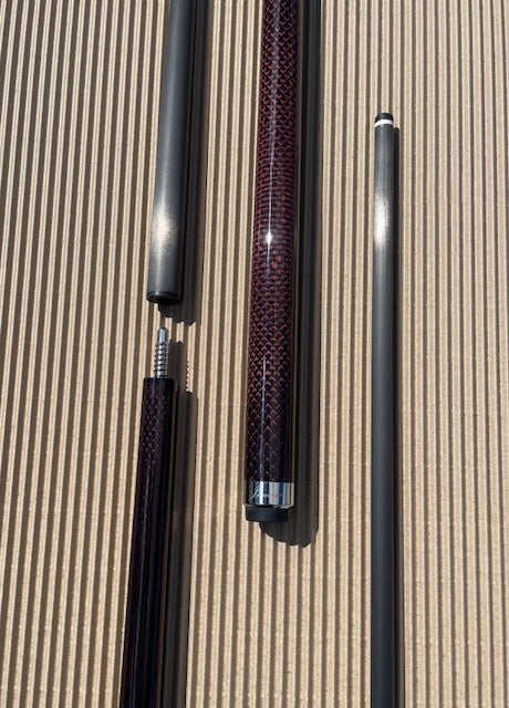 12.5mm Jumart Carbon Fibre Pool Cue - Pro Taper - Dark Burgundy