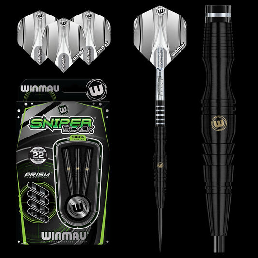 Winmau Sniper Black 90% Tungsten Darts - 22g / 24g