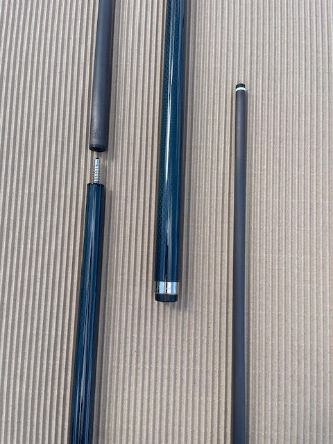 12.5mm Jumart Carbon Fibre Pool Cue - Pro Taper - Blue