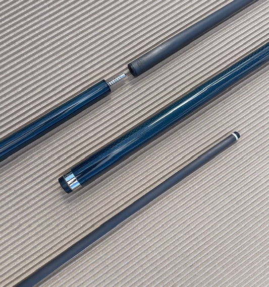 12.5mm Jumart Carbon Fibre Pool Cue - Pro Taper - Blue