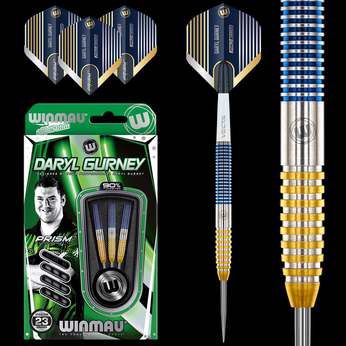 Winmau Daryl Gurney SC 1.0 - 90% Tungsten Darts - 23g