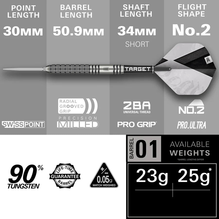 Target Darts - Beau Greaves Gen 1 Darts - 90% Tungsten Darts