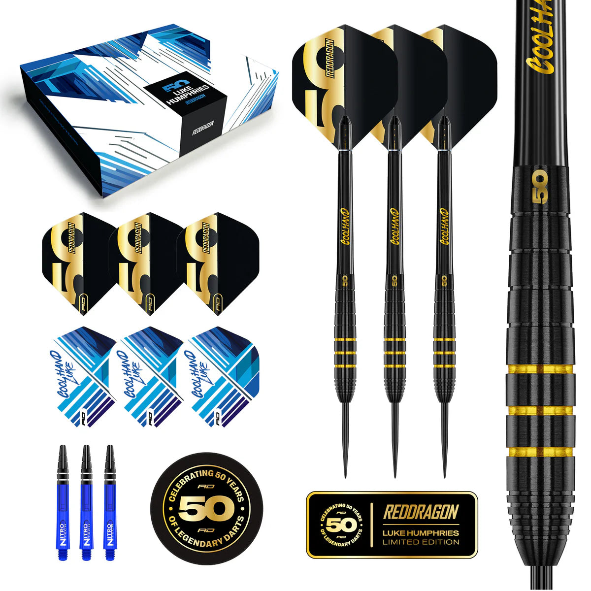 Red Dragon - Luke Humphries - 50th Anniversary Collectable Darts Box - 22g