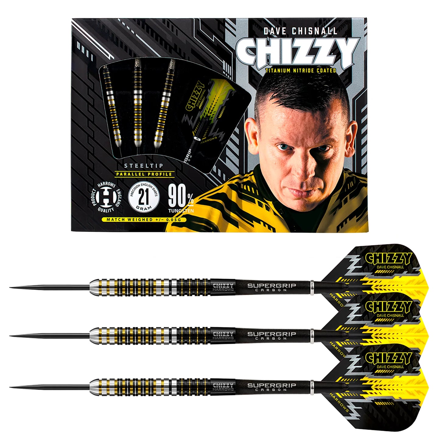 Harrows - Chizzy Dave Chisnall - 90% Tungsten Darts - 21g to 26g
