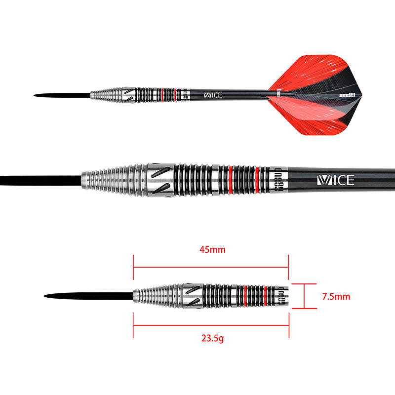 One80 Darts - Mick Lacey Lone Wolf - 90% Tungsten Darts - 23.5g