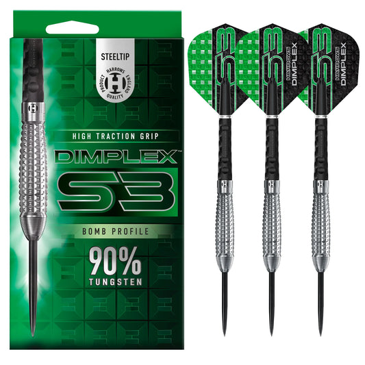 Harrows - Dimplex S3 Bomb - 90% Tungsten Darts - 21g / 23g / 24g / 25g