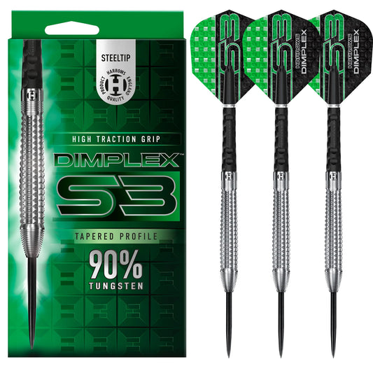 Harrows - Dimplex S3 Tapered - 90% Tungsten Darts - 22g / 23g / 24g / 26g