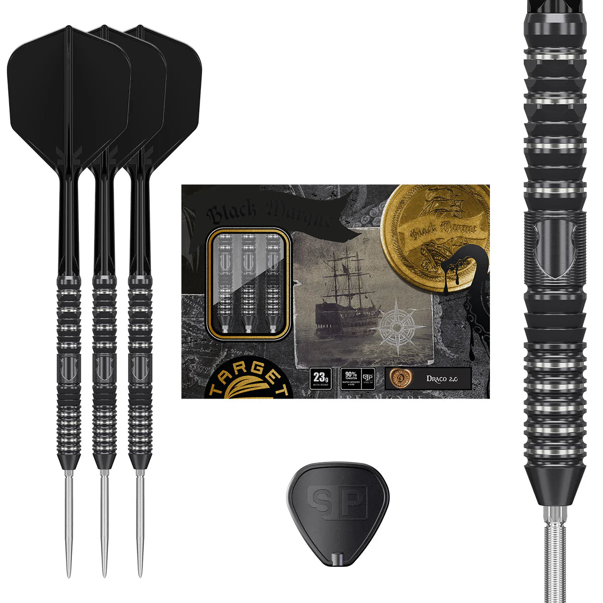 Target Japan - Black Marque Draco Gen2 Darts - 90% Tungsten Darts