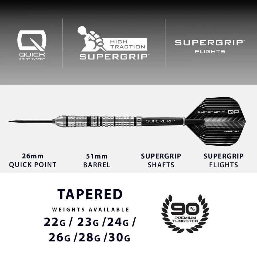 Harrows - Supergrip Tapered QP - 90% Tungsten Darts