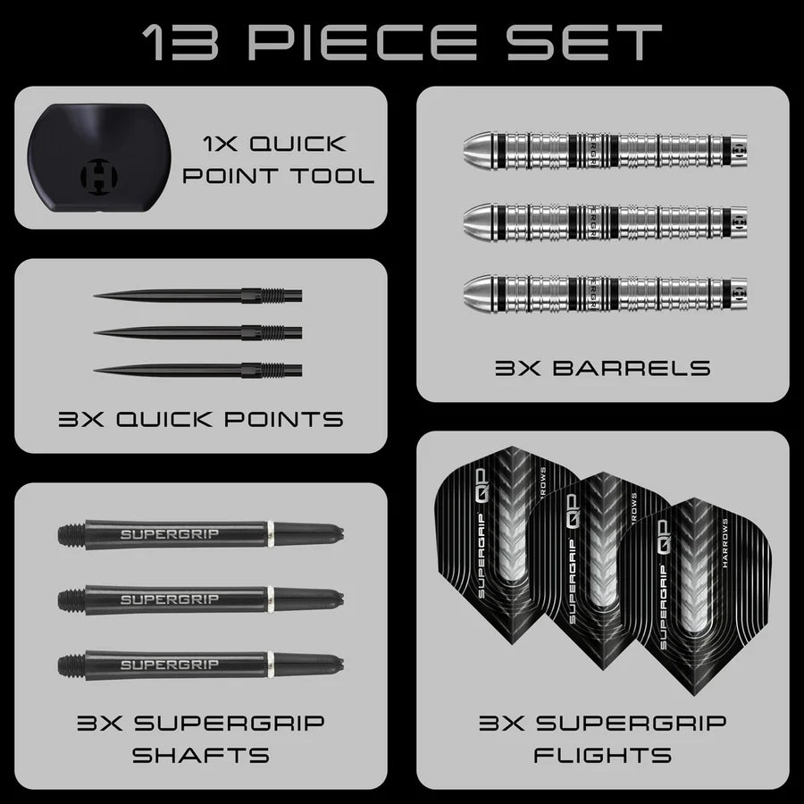 Harrows - Supergrip Tapered QP - 90% Tungsten Darts