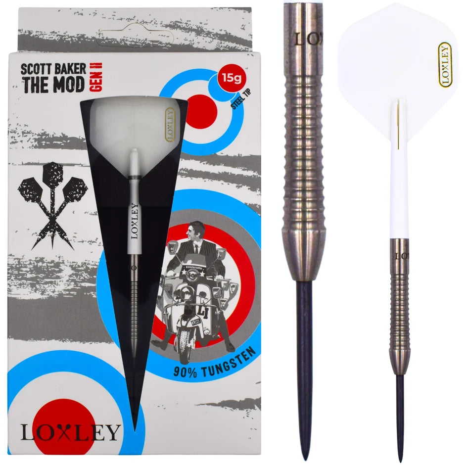 Loxley Darts - Scott Baker The Mod Gen 2 - 90% Tungsten Darts - 15g