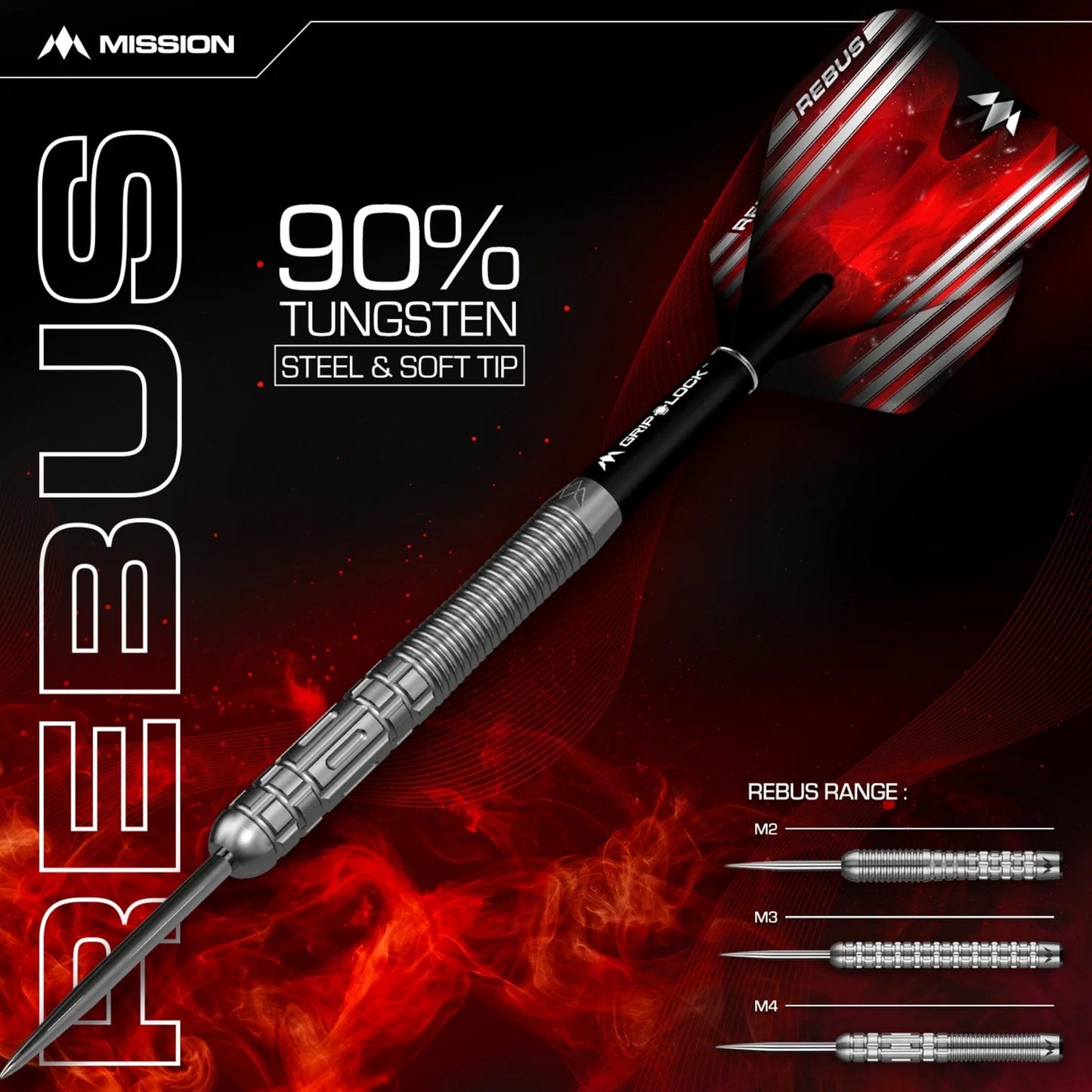 Mission - Rebus M4 - 90% Tungsten Steel Tip Darts - 22g
