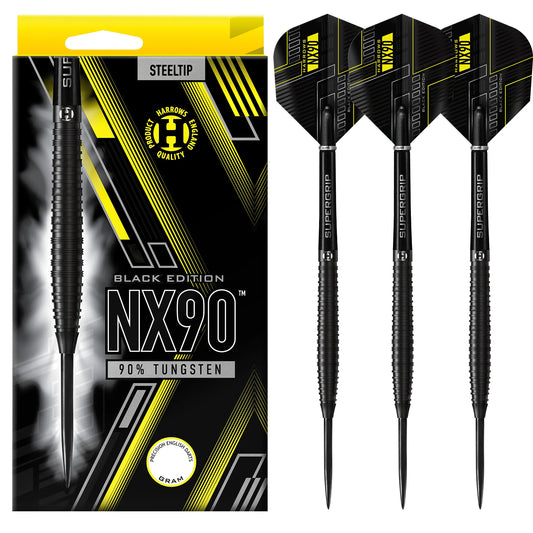 Harrows - NX90 Black Edition - 90% Tungsten Darts - 21g to 26g