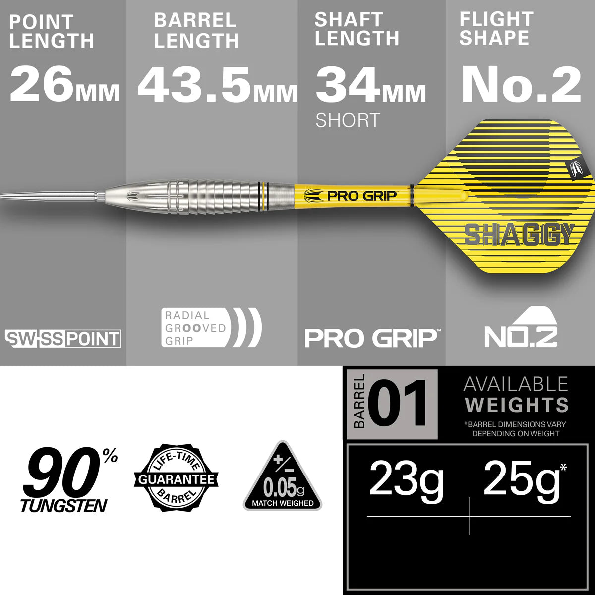Target - Scott Williams Gen 1 Shaggy Darts - 90% Tungsten Darts