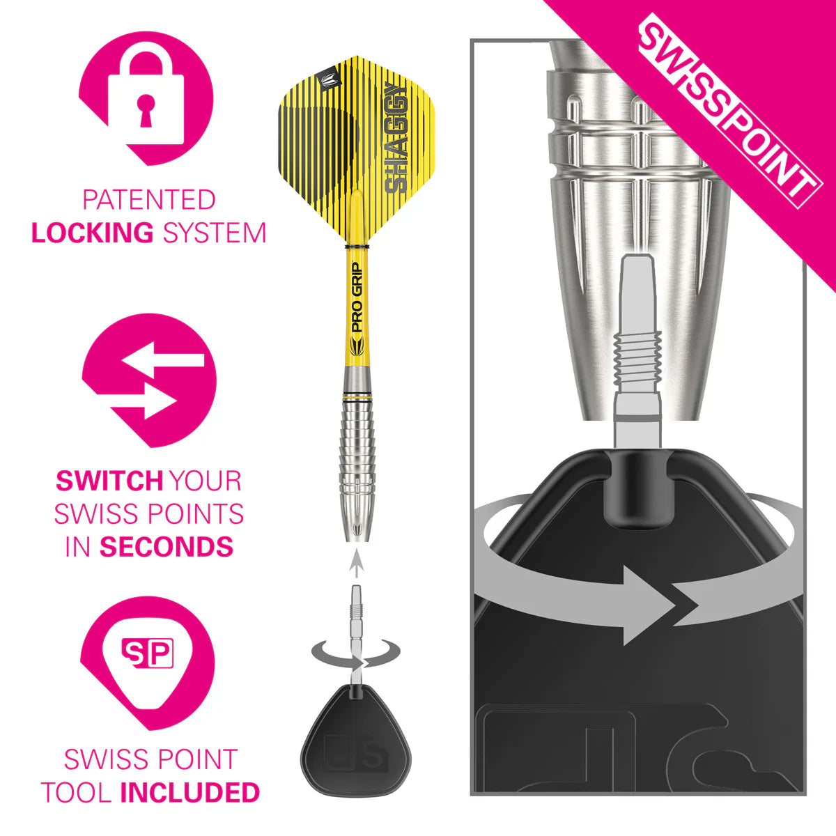 Target - Scott Williams Gen 1 Shaggy Darts - 90% Tungsten Darts