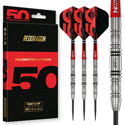 Red Dragon - 50th Anniversary - Penetrator 4 Darts - 95% Tungsten - 23g