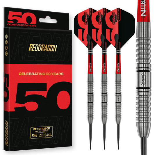 Red Dragon - 50th Anniversary - Penetrator 1 Darts - 95% Tungsten - 25g