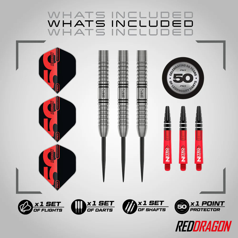 Red Dragon - 50th Anniversary - Penetrator 1 Darts - 95% Tungsten - 25g