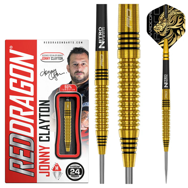 Red Dragon - Jonny Clayton Gold Darts - 90% Tungsten Darts