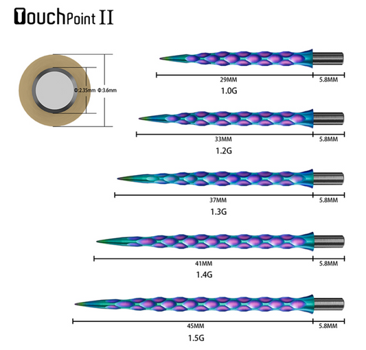 Cuesoul - Touchpoint 2 - Snake Scale - Steel Tip Dart Points (Set of 3)