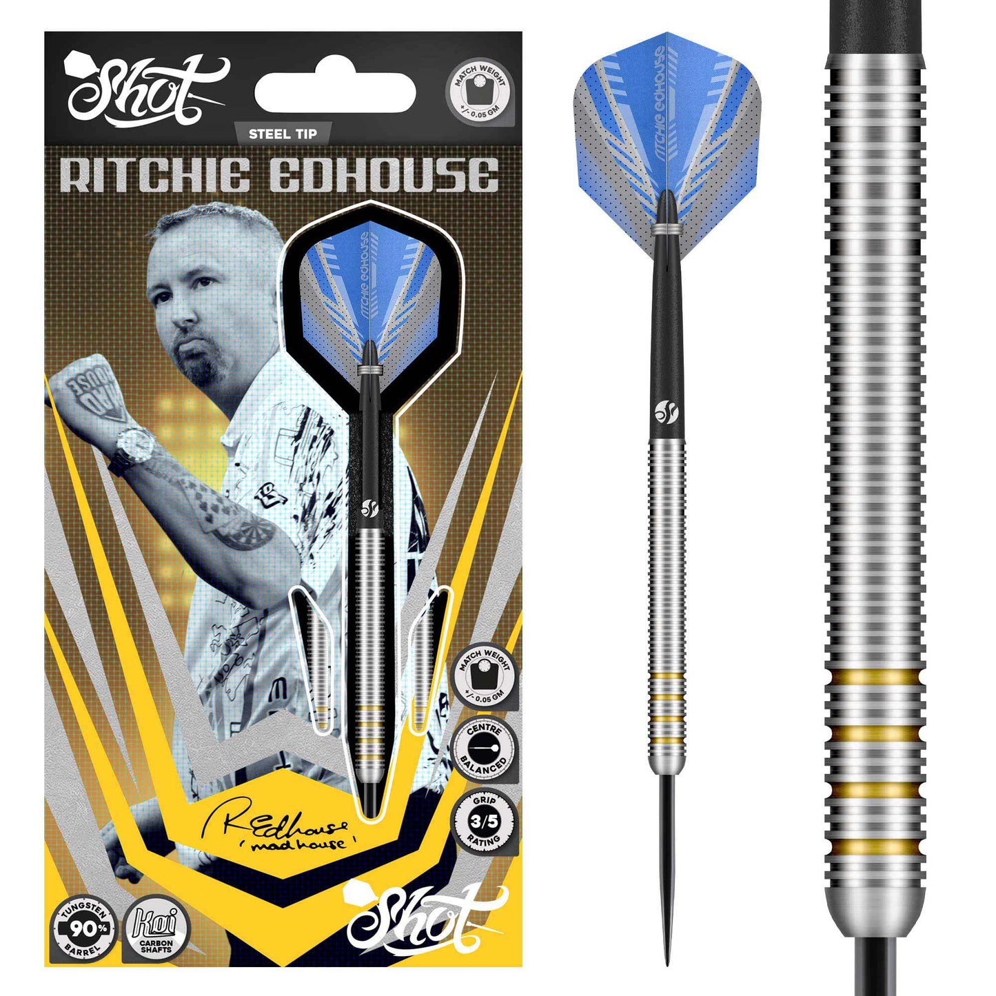 Shot - Ritchie Edhouse Core - 90% Tungsten Darts - 23g / 24g