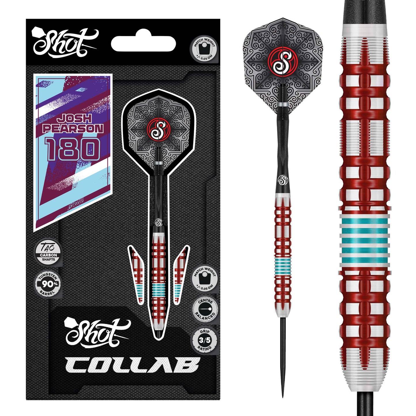 Shot - Collab - Josh Pearson - 90% Tungsten Darts - 23g