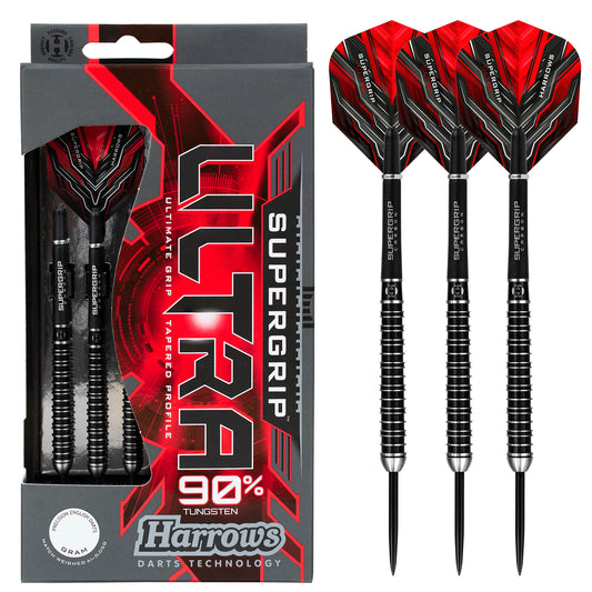 Harrows - Supergrip Ultra - 90% Tungsten Darts - 21g to 30g