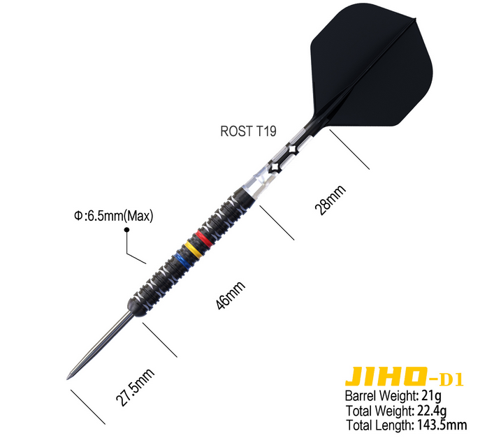 Cuesoul - Jiho D1 - 90% Tungsten Darts - 21g / 23g / 25g