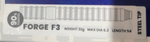 Caliburn - 22g Forge F3 Darts - 90% Tungsten Darts