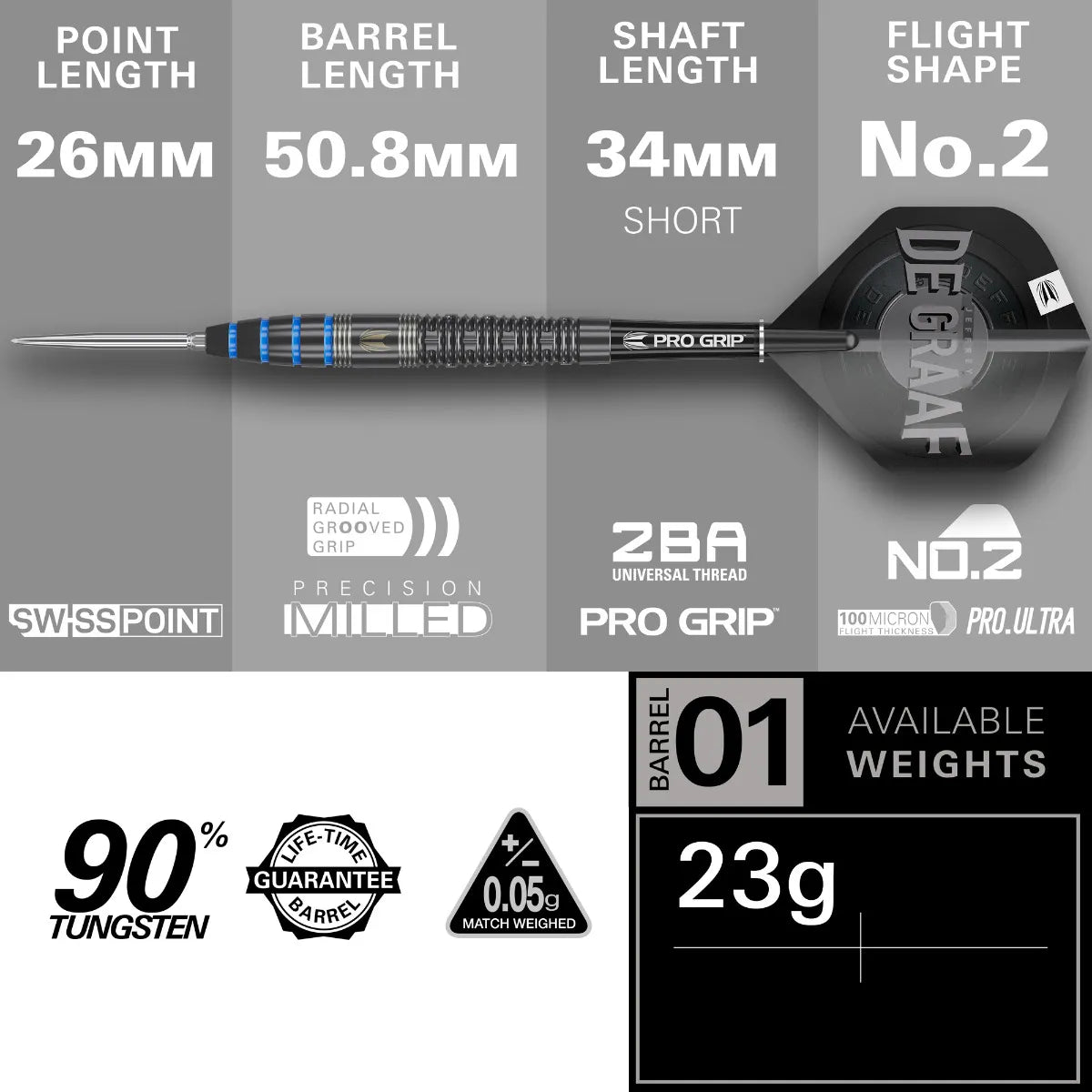 Target - Jeffrey De Graaf Gen1 Darts - 90% Tungsten