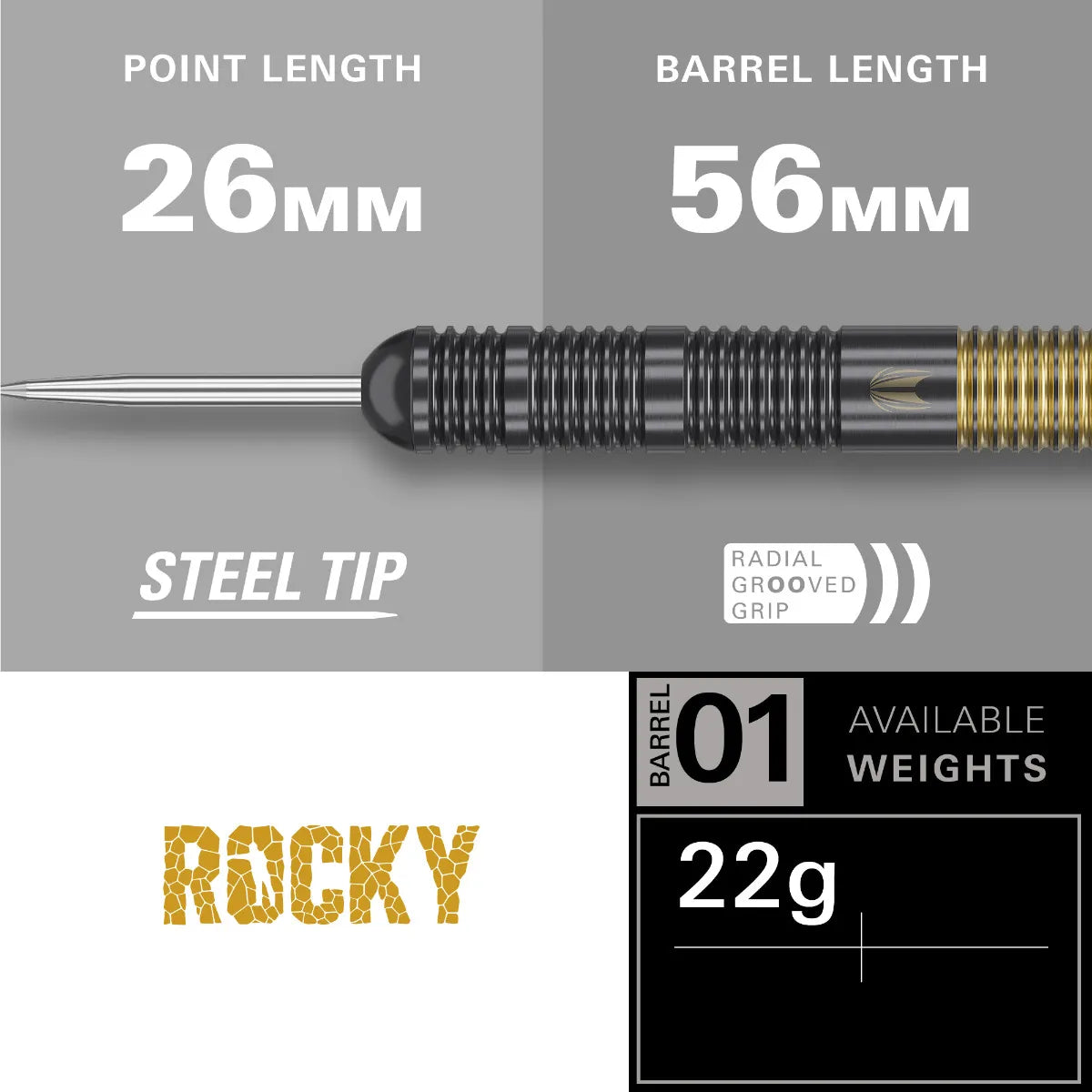 Target Josh Rock 22 Piece Brass Dart Set 22g
