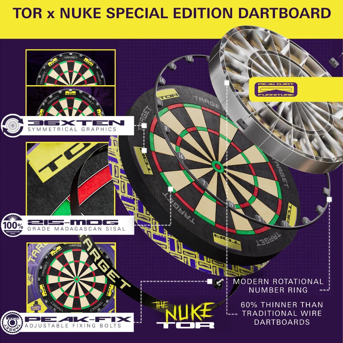 Target Luke Littler TOR Dartboard + Surround Combo