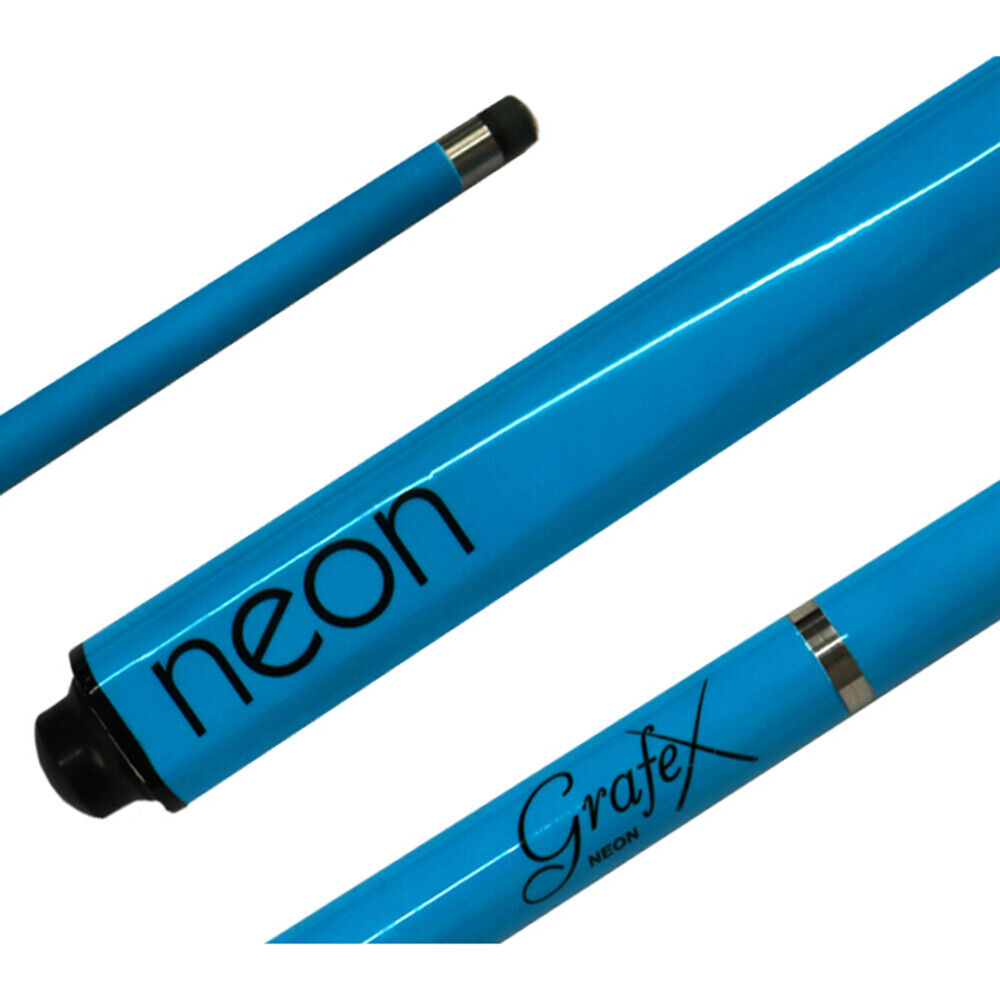 52" Blue Junior Grafex Neon Pool Cue (Graphite)