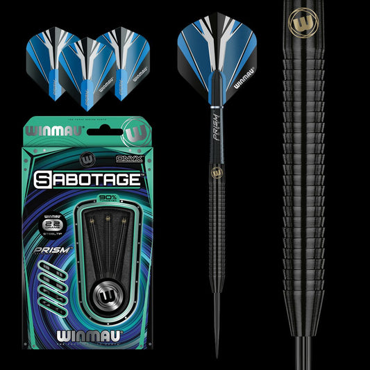 Winmau Sabotage Black 90% Tungsten Darts - 22g / 24g / 26g