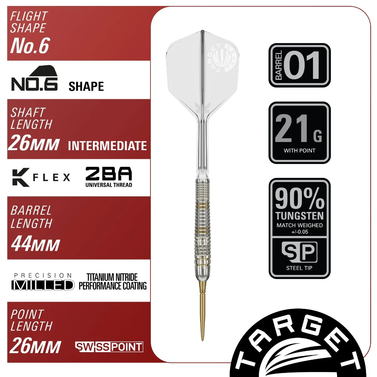 Target Japan - Prime Series Raptor Gen5 Darts - 90% Tungsten Darts