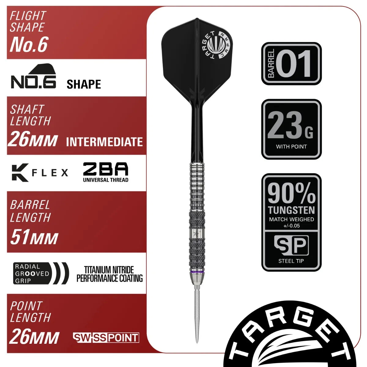 Target Japan - Prime Series Sirius Gen3 Darts - 90% Tungsten Darts