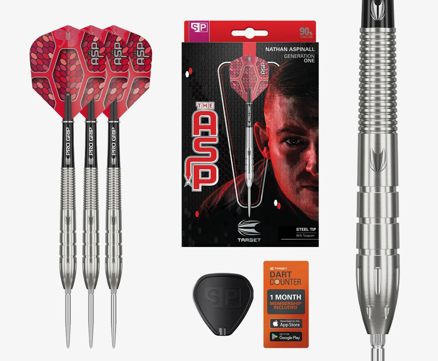 Target Darts Nathan Aspinall x ECHO Jeu de fléchettes Swiss Point 90 % tungstène avec pointe en acier – Fléchettes ASP Player Edition 23G, tiges Pro Grip et ailettes Pro Ultra n°2 Target Darts Nathan Aspinall x ECHO Jeu de fléchettes Swiss Point 90 % tungstène avec pointe en acier – Fléchettes ASP Player Edition 23G, tiges Pro Grip et ailettes Pro Ultra n°2