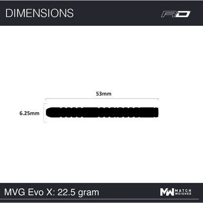 Winmau 22.5g MVG Evo X 90% Tungsten Darts
