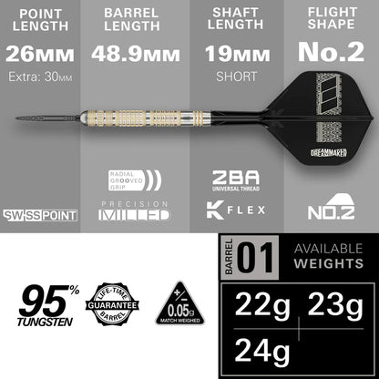 Target Darts - Dimitri Van Den Bergh 95K Darts - 95% Tungsten Darts