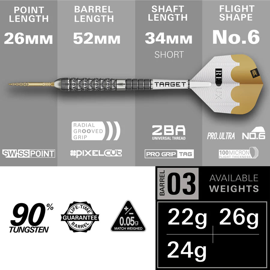 Target Darts - Redux 03 Darts - 90% Tungsten Darts