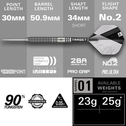 Target Darts - Beau Greaves Gen 1 Darts - 90% Tungsten Darts