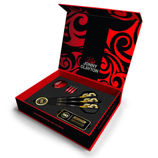 Red Dragon - 22g Jonny Clayton - 50th Anniversary Collectable Box - 90% Tungsten Darts