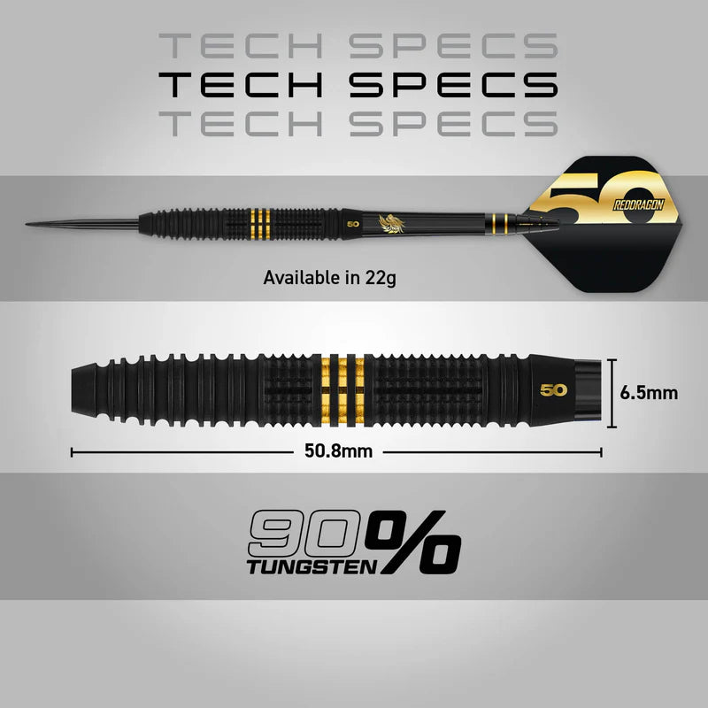 Red Dragon - 22g Jonny Clayton - 50th Anniversary Collectable Box - 90% Tungsten Darts