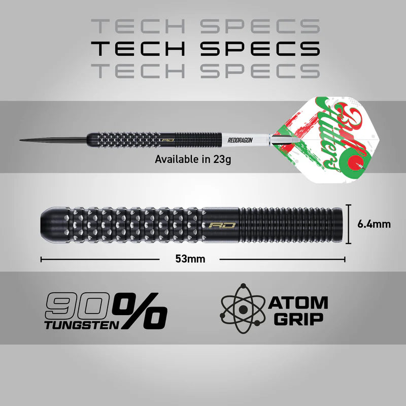 Red Dragon - Bullhitters 23g Steel Tip Darts - 90% Tungsten Darts