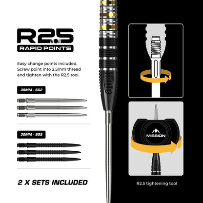 Mission - Astro - 95% Tungsten Steel Tip Darts