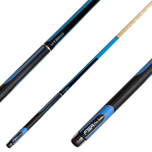 Blue Soft Grip Hybrid Ash 2pce Cue