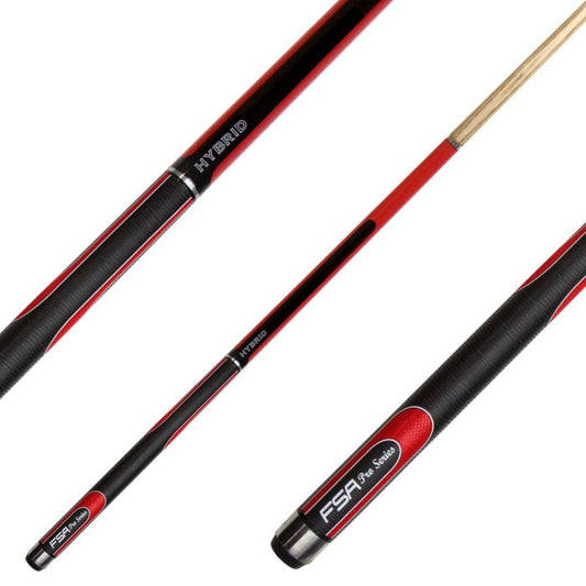 Red Soft Grip Hybrid Ash 2pce Cue