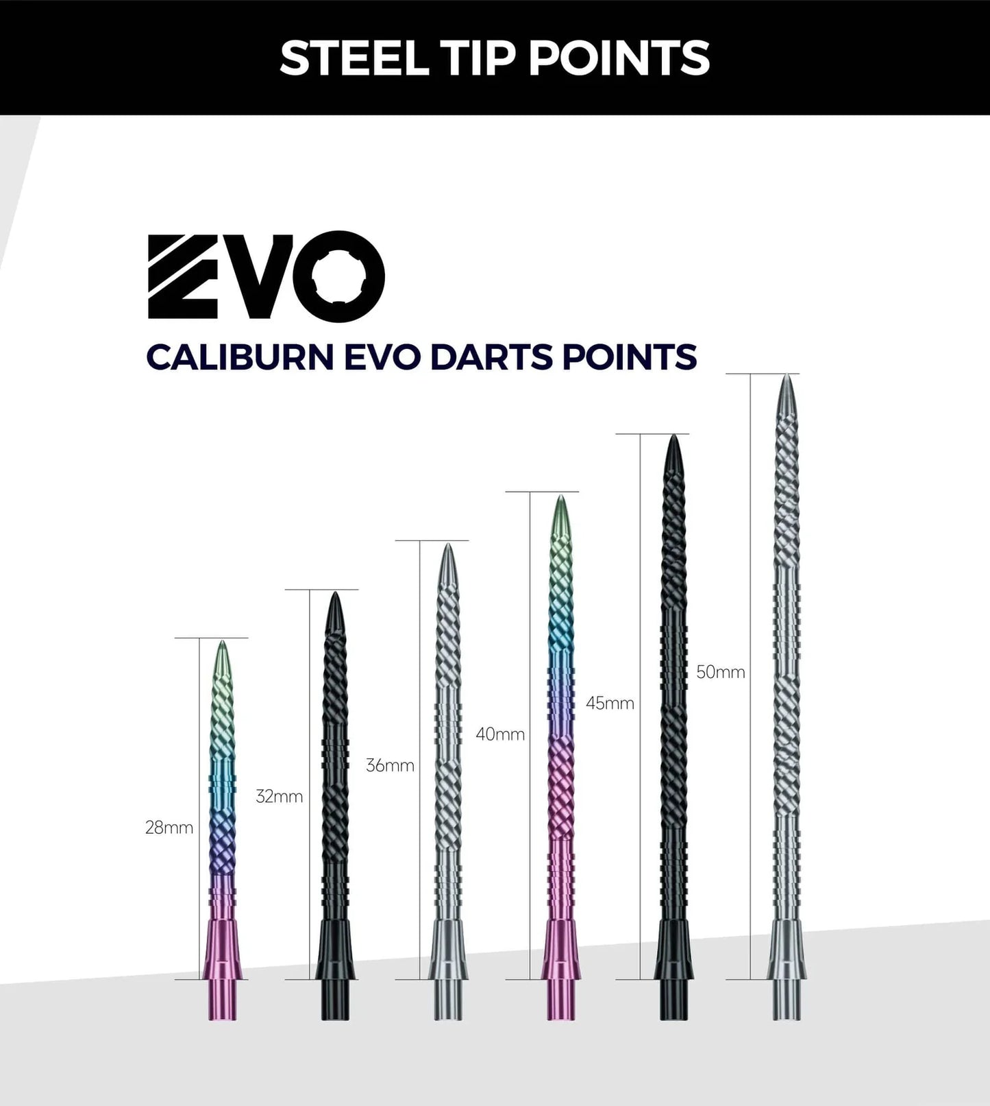Caliburn Evo Dart Points - Helix Grooved