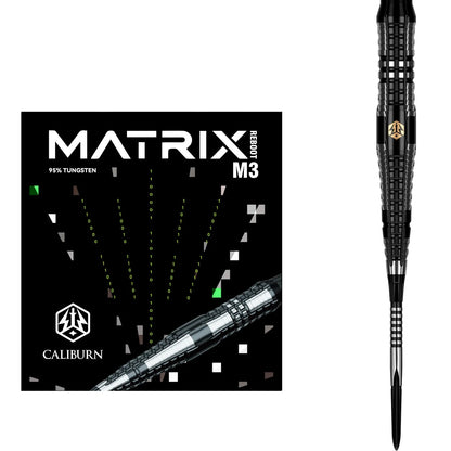 Caliburn - Matrix Reboot M3 Steel Tip Darts - 95% Tungsten Darts - 21g / 23g / 25g